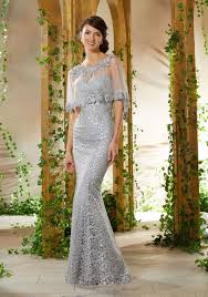 Beaded Lace Appliques On Allover Lace With Net Yoke Matching Net Cape With Beaded Lace Trim Morilee Lace Dress Best Prom Dresses Lace Evening Gowns