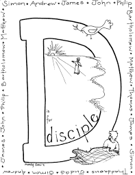 • available in 6 colors go therefore and make disciples of all nations, baptizing them ina the name of the father and of the son and of the holy spirit. D Is For Disciple Coloring Page