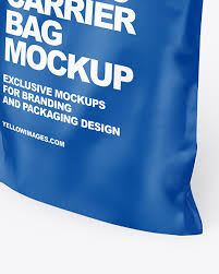 Matte Carrier Bag Mockup In Bag Sack Mockups On Yellow Images Object Mockups