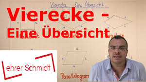 Wir wollen uns in diesem video mit vierecken beschäftigen. Vierecke Eine Ubersicht Geometrie Mathematik Lehrerschmidt Youtube