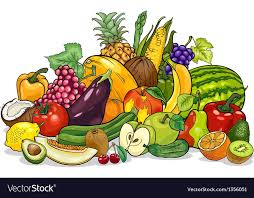 Fruits And Vegetables Group Cartoon Royalty Free Vector Vegetable Cartoon Kids Cooking Lessons Food Illustrations