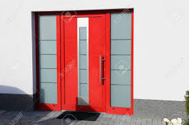 In the olden days, if a family had a red front door, travelers traveling by horse and buggy would know that a home was a welcoming place to rest. Modern Red Front Door Stock Photo Picture And Royalty Free Image Image 95288938