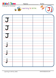 letter j writing worksheet kidzezone