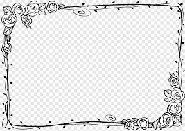 Flower frame border black and white png image with transparent background. Black And White Beach Rose Adobe Illustrator Black Rose Corner Border Frame White Png Pngegg