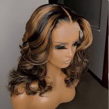 Flash Deal $119.99 10" Highlight Honey Brown Wavy 5x5 Lace Bob Wig