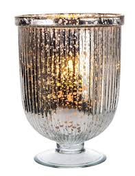 Ideal hurricane floor vase museum style decorations for living room, fireplace, bedroom large geometric hurricane candle holder set our terrarium gold bowl vases are made using only. Blowout 9 Large Fluted Silver Lynne Hurricane Candle Holder And Vase