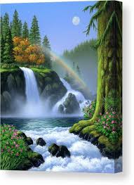 Waterfall Canvas Print Canvas Art By Jerry Lofaro Waterfall Art Beautiful Nature Pictures Waterfall Paintings