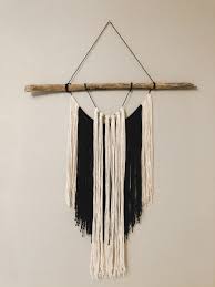 Black And White Macrame Wall Hanging Excited To Share This Item From My Etsy Shop Boho Wall Hanging Macrame Black White Boho Wall Hanging Boho Living Room Decor Yarn Wall Hanging