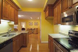 Maime eisenhower pink was a standard of pastel loveliness! Elegant Kitchen Moduls Design Idea Kitchen Decor Yellow Walls Brown Kitchens Dark Brown Kitchen Cabinets