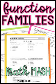Function Family And Parent Function Math Mash Activity Functions Math Parent Functions Math