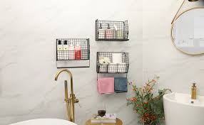 Metal kitchen rack w \/metal rods and cones band peanuts gang merchandise. Amazon Com X Cosrack 3pcs Hanging Metal Wire Basket Towel Rack Bathroom Holder Kitchen Magazine Mail Rack Fruit Organizer With Wall Mounted Bath Towel Bar Set 3 Pieces Home Kitchen