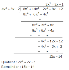 The number which divides the dividend is known as the divisor. Using Division Algorithm Find Quotient And Remainder On Dividing 8x 14x 2x 8x 12 By 4x 3x 2 Mathematics Topperlearning Com A47upnzz