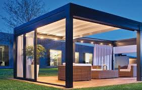 Pergola Ouverte Avec Toit Store Tendu Jpg 788 503 Pixels Aluminum Pergola Pergola Patio Pergola With Roof