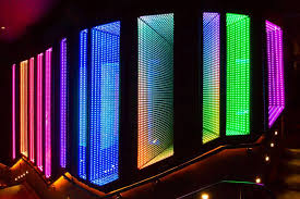Colorful Interactive Digital Installations Interactive Installation Grid Design Light Installation