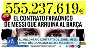 Leo messi inició las conversaciones con el club francés tras conocerse el jueves que el barça no podía inscribir al jugador dentro del marco que marca laliga para los límites salariales y ha logrado finalmente este martes cerrar el acuerdo con el club francés, que le presentó una oferta en firme el pasado domingo, y se han vivido 48h frenéticas de abogados y contratos para terminar. Este Es El Millonario Contrato De Lionel Messi En Barcelona Video Nnav Amtv Deportes Videos El Comercio Peru