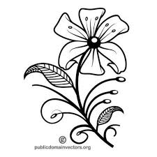 Black And White Images Of Flowers Clip Art Black And White Image Of Flower Flower Silhouette White Image Flower Stencil