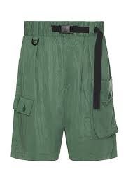 DARKPARK Danny Wide Leg Shorts in Military Green