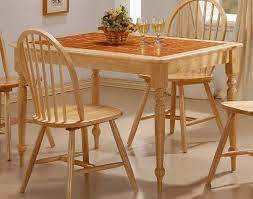 This dining table, designed with clean and simple lines, will be a great choice for your dining room or kitchen. Amazon Com Natural Finish Tile Top Dining Table Dinette Tables Tables