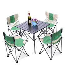 Sturdy Folding Table And Chair Five Piece Suit Aluminum Alloy Picnic Table And Chair Combinatio Picnic Table Modern Camping Picnic Table Outdoor Furniture Sets