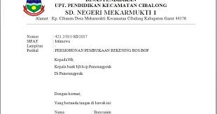 Contoh Permohonan Pembukaan Rekening Baru Bos Bop Seo Sunda