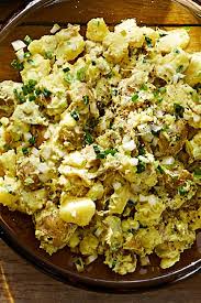 Mashed New Potato Salad With Spring Onions Recipe Healthy Spring Recipes Spring Onion Recipes New Potato Salads