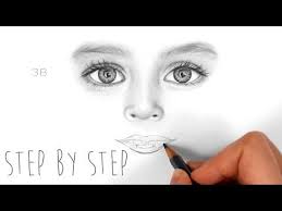How To Draw Shade Realistic Eyes Nose And Lips With Graphite Pencils Step By Step Youtube Realistic Drawings Nose Drawing Lips Drawing