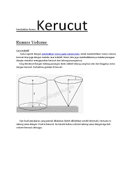 4 rumus volume kerucut pinterkelas. Pembuktian Rumus Kerucut