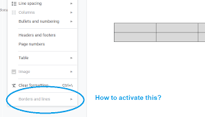 This video briefly describes how to change the color of a table's cell in googledocs. How To Activate The Borders And Lines For Table In Google Docs Google Docs Editors Community