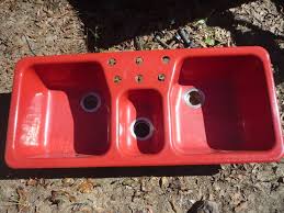 rare red vintage kohler 48x21 cast iron