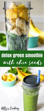 Detox Green Smoothie With Chia Seeds Recipe Best Healthy Smoothie Recipe Fresh Fruit Smoothies Smoothie Recipes Healthy