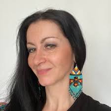 Raven Turquoise Seed Bead Earrings: Handmade Beadwork Jewelry