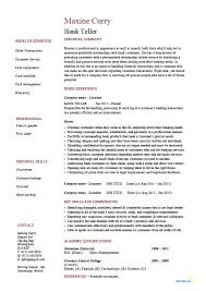 Bank Teller Resume Example Sample Template Job Description Banking Cash Handling Accounts