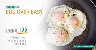 Out of which carbohydrates comprise 0 calories, proteins account for 27 calories and remaining calories come from fat which is 71 calories. Egg Over Easy Calories In 100g Oz One Egg Over Easy And More