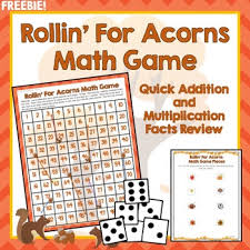Math Facts Game Addition Multiplication 100s Chart Review Fall Themed