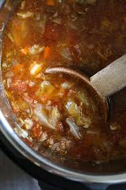 Chunky Beef Cabbage And Tomato Soup Instant Pot Or Stove Top Recipe Healthy Instant Pot Recipes Skinny Taste Recipes Cabbage Soup Recipes
