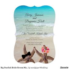 Big Starfish Bride Groom Marriage By The Sea Invitation