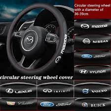 Car brand logos on steering wheel. Car Logo Genuine Leather Steering Wheel Cover For 38cm All Car Models Wish