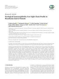 Pdf Serological Immunoglobulin Free Light Chain Profile In Myasthenia Gravis Patients