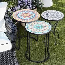 Mosaic Multicolor Round Nesting Tables Pier 1 In 2020 Mosaic Outdoor Table Mosaic Patio Table Mosaic Table Top