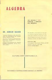 El libro algebra baldor pdf de aurelio baldor que dejamos a continuación para descargar ha representado una excelente fuente de conocimiento a el algebra baldor pdf esta compuesto por. Bald Or Algebra Pdf Document