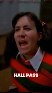 The Hall Pass girl in Nightmare On Elm Street, #nightmareonelmst #wescraven  #robertenglund #hallpass #freddykrueger #hackthemovies