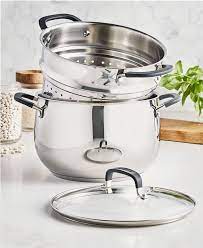 Save space in your cabinets without sacrificing cooking performance with this stackable stainless steel cookware set from belgique. Belgique Stainless Steel 8 Qt Stock Pot With Multi Use Insert Created For Macy S Reviews Cookware Kitchen Macy S