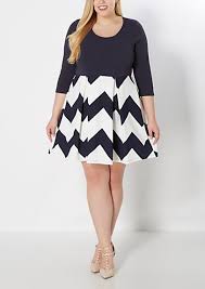 Plus Chevron Pleated Skater Dress Plus Size Outfits Pleated Skater Dress Size Clothing