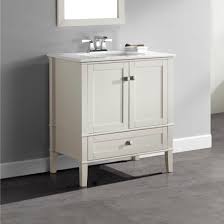 Wyndenhall Windham 30 Inch Contemporary Bath Vanity In Soft White With White Engineered Quartz Marble Top Marble Vanity Tops Single Bathroom Vanity Bath Vanities