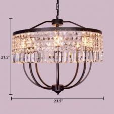 Clear Crystal Pendant Lighting With Drum Shade Multi Light Modernism Suspension Light In Bronze Beautifulhalo Com