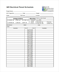 Panel schedule template 3 free excel pdf documents download templates free from electrical panel circuit directory template , image source: Free 7 Sample Panel Schedule Templates In Pdf