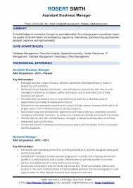 business manager resume samples
