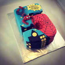 Spider Man Cake For A Big 5 Year Old Boy Vanilla Cake With Chocolate 5th Birthday Cake Superhero Birthday Cake 5th Birthday Cake Boys