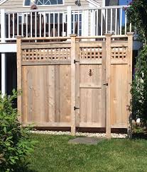 Outdoor shower is kinda a trend nowadays and so many people are requesting to build shower in outdoor area. Cedar Outdoor Showers Made On Cape Cod Capecodshowerkits Com