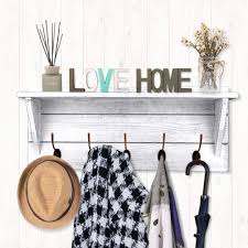 In the world today are many places where wearing a coat is not just a fashion statement but a necessity brought on by the. Amazon Com Rustic Coat Rack Wall Mounted Wall Coat Hooks With 2 Diy Decorations Entryway Coat Racks Shelf 24 With 5 Bronze Hooks Wooden Country Style White Furniture Decor